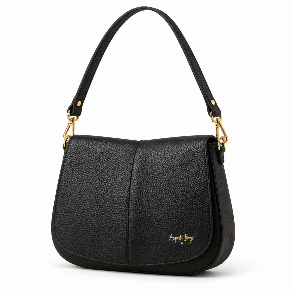 Borsa Athena in vera pelle colore nero Arquati Bags