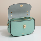 Borsa Gemma verde Tiffany aperta con chiusura interna – Arquati Bags