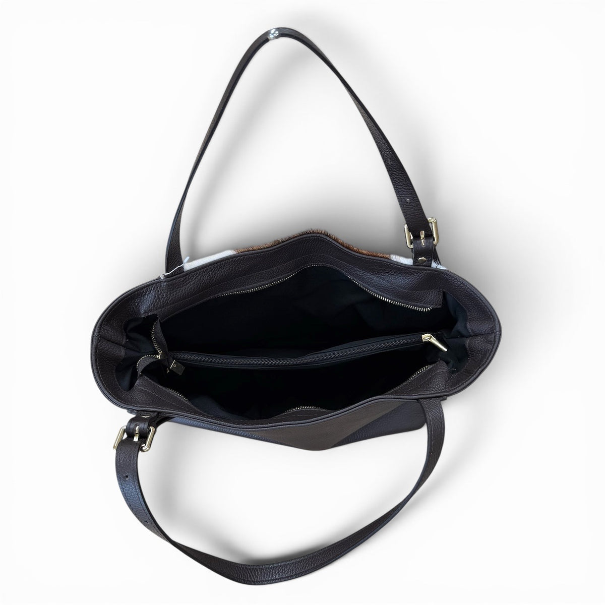 Borsa_in_pelle_martellata_dollaro_e_cavallino_Arquati_Bags_vista chiusura