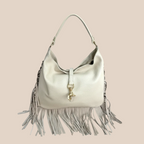 Borsa Francy in vera pelle martellata con frange – Arquati Bags