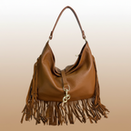 Borsa Francy in vera pelle martellata con frange – Arquati Bags