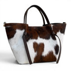 altra vista frontale   borsa  in pelle martellata color testa di moro e cavallino Arquati Bags mod. venus cavallino