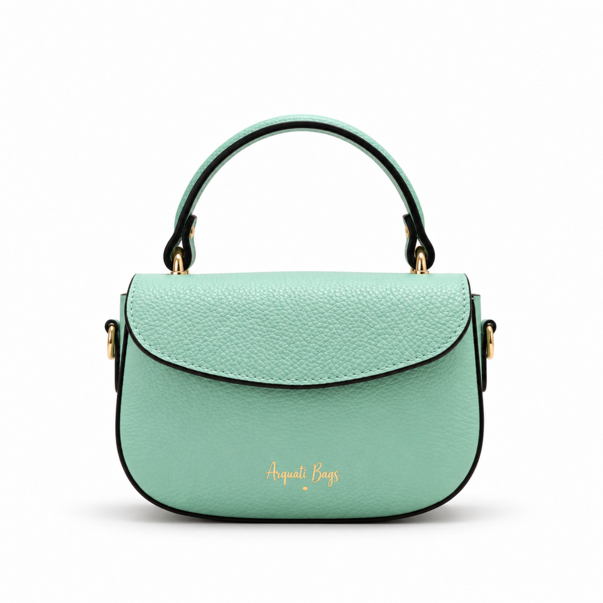 Borsa_Gemma_verde_Tiffany_in_vera_pelle_martellata_Arquati_Bags